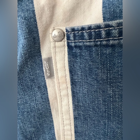 Vintage 90s Levi’s Silver Tab Carpenter Shorts Striped - Picture 5 of 6